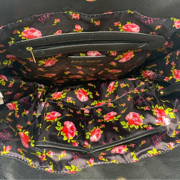 Betsy Johnson Purse Black Sequin Bow |Detachable Crossbody Strap / Handbag| - Picture 10 of 11